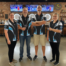 Load image into Gallery viewer, Personalized Crown Darts Shirt For Men Custom Darts Tournament Jersey Team Polo &amp; 1/4 Zip |Blue TDM6316