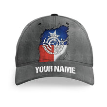 Load image into Gallery viewer, Personalized Grunge Texas Flag Archery Hats, Custom Name Patriotic Archery Caps Hats For Archer TDM0720