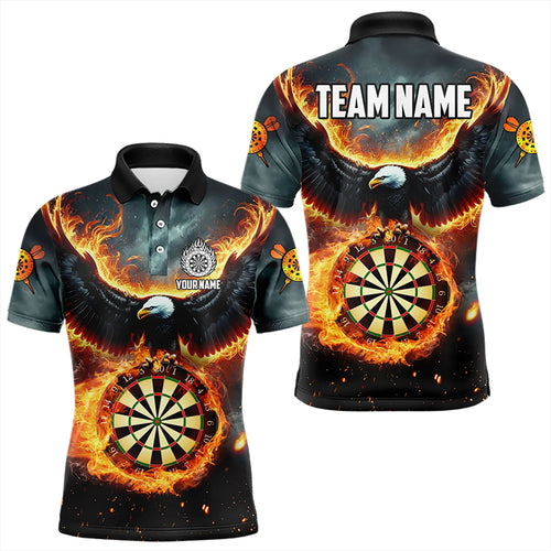 Personalized Fire Flame Dartboard Eagle 3D Dart Shirts For Men Darts League Team Shirt Dart Jerseys TDM3219