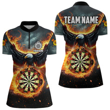 Load image into Gallery viewer, Personalized Fire Flame Dartboard Eagle 3D Dart Shirts For Women Darts League Team Shirt Dart Jerseys TDM3219