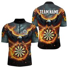 Load image into Gallery viewer, Personalized Fire Flame Dartboard Eagle 3D Dart Shirts For Men Darts League Team Shirt Dart Jerseys TDM3219