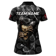 Load image into Gallery viewer, Personalized Skull Dartboard Smoke Pattern Black Dart Shirts For Women Dart Jerseys Polo &amp; 1/4 Zip TDM3720