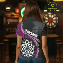 Load image into Gallery viewer, Custom Black And Purple Tribal Darts Shirts For Women | Team Polo &amp; Quarter Zip Darts Jerseys TDM3991