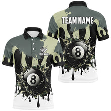 Load image into Gallery viewer, Personalized 8 Ball Pool Green Camo Ink Billiard Shirts For Men, Gifts For Team Billiard Lovers TDM2225
