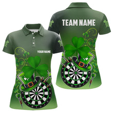 Load image into Gallery viewer, Green Luckiest Shamrock 3D Dartboard Women Dart Shirts Custom St Patrick Day Dart Shirts Team Jerseys TDM3570