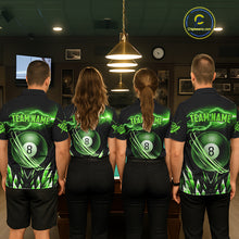 Load image into Gallery viewer, Custom Green Icy Lightning 8 Ball Pool Men Quarter-Zip Shirts, Billiard Team League Jersey TDM1443