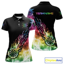 Load image into Gallery viewer, Rainbow Colorful Light Icy Women Darts Polo &amp; Quarter Zip Custom Dart Shirts For Team Dart Jerseys TDM3996