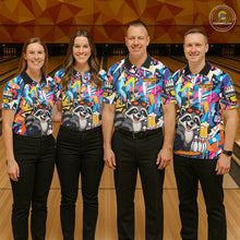 Load image into Gallery viewer, Funny Raccoon Colorful Graffiti Bowling Shirts For Women, Best Bowling Team Jersey Polo &amp; 1/4 Zip TDM6512