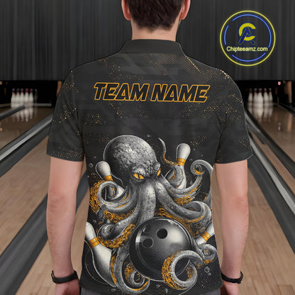 Personalized Funny Octopus Bowling Jersey For Men Custom Bowling Team Shirts Polo & Quarter Zip TDM6518