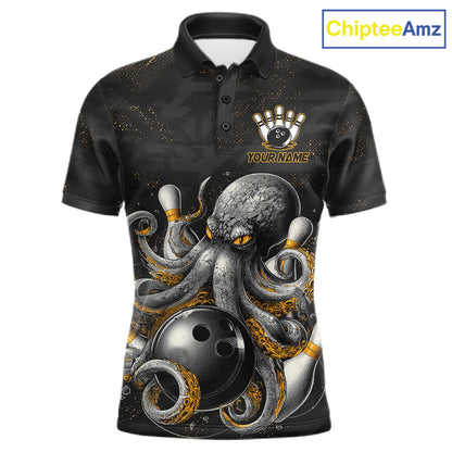 Personalized Funny Octopus Bowling Jersey For Men Custom Bowling Team Shirts Polo & Quarter Zip TDM6518