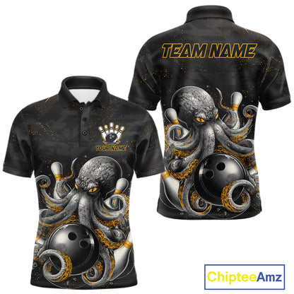 Personalized Funny Octopus Bowling Jersey For Men Custom Bowling Team Shirts Polo & Quarter Zip TDM6518