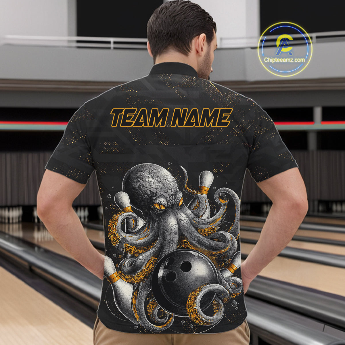 Personalized Funny Octopus Bowling Jersey For Men Custom Bowling Team Shirts Polo & Quarter Zip TDM6518