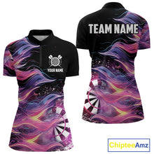 Load image into Gallery viewer, Funny Pink Flame Dart Shirt With Pocket Option For Women Custom Darts Jersey TDM4353