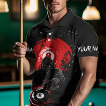 Load image into Gallery viewer, Black And Red Grunge Grim Reaper 8 Ball Billiard Shirt For Men Custom Billiard Team Jersey TDM3433
