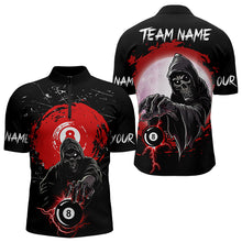 Load image into Gallery viewer, Black And Red Grunge Grim Reaper 8 Ball Billiard Shirt For Men Custom Billiard Team Jersey TDM3433