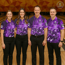 Load image into Gallery viewer, Funny Purple Grim Reaper Galaxy Bowling Shirt For Women Custom Bowling Team Jersey Polo &amp; 1/4 Zip TDM6080
