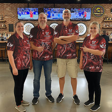 Load image into Gallery viewer, Red Grim Reaper Galaxy Dart Shirt For Men Custom Darts Jersey Pocket Option TDM6081