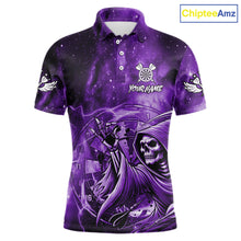 Load image into Gallery viewer, Purple Grim Reaper Dart Shirt With Pocket Option For Men Custom Darts Jersey TDM6083