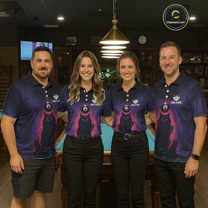 Personalized Billiard Cats Lightning 8 Ball Pool Shirt For Women, Billiard Team Jersey Polo & 1/4 Zip TDM6344