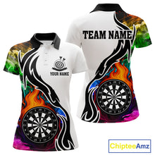 Load image into Gallery viewer, Colorful Rainbow Smoke Dart Shirts For Women Custom Team Polo &amp; Quarter Zip Darts Jerseys Outfit TDM4007