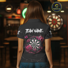 Load image into Gallery viewer, Personalized Pink Funny Skull Roses Darts Shirt For Women Custom Darts Team Jersey, Darts Outfit TDM4354