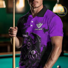 Load image into Gallery viewer, Purple Grim Reaper 8 Ball Billiard Shirt For Men Custom Skull Pool Team Jersey Polo &amp; 1/4 Zip TDM6104