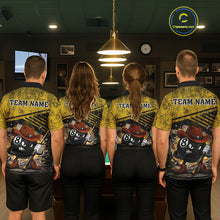 Load image into Gallery viewer, Yellow Grunge Funny 8 Ball Billiard Shirt For Women Custom Pool Team Jersey Polo &amp; 1/4 Zip TDM6355