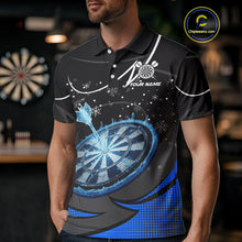 Load image into Gallery viewer, Blue Dartboard Frozen Ice Darts Shirt For Men Custom Darts Jersey Team Polo &amp; Quarter Zip TDM5226