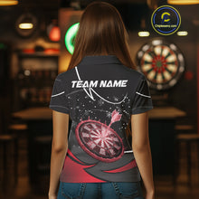 Load image into Gallery viewer, Red Dartboard Frozen Ice Darts Shirt For Women Custom Darts Jersey Team Polo &amp; Quarter Zip TDM5227