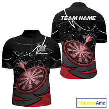 Load image into Gallery viewer, Red Dartboard Frozen Ice Darts Shirt For Men Custom Darts Jersey Team Polo &amp; Quarter Zip TDM5227