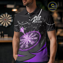 Load image into Gallery viewer, Purple Dartboard Frozen Ice Darts Shirt For Men Custom Darts Jersey Team Polo &amp; Quarter Zip TDM5228