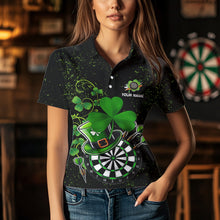 Load image into Gallery viewer, Luckiest Shamrock Grunge Dart Shirts For Women Custom Patrick Day Dart Jersey TDM3591