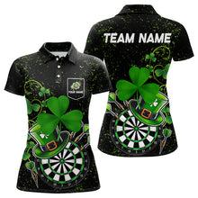 Load image into Gallery viewer, Luckiest Shamrock Grunge Dart Shirts For Women Custom Patrick Day Dart Jersey TDM3591