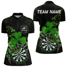 Load image into Gallery viewer, Luckiest Shamrock Grunge Dart Shirts For Women Custom Patrick Day Dart Jersey TDM3591
