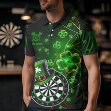 Load image into Gallery viewer, Green Glowing Shamrock Luckiest Dart Shirts For Women Custom St Patrick Day Dart Jerseys Outfit TDM3592