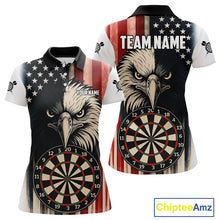 Load image into Gallery viewer, Personalized Vintage American Flag Eagle Darts Shirt For Women Custom Patriotic Darts Team Jerseys TDM4212