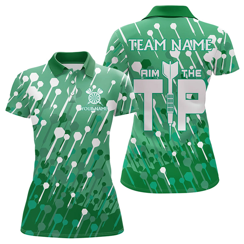 Aim The Tip Arrow Pattern Custom Dart Shirts For Women, Funny Dart Team Shirts Dart Jerseys | Green TDM3248