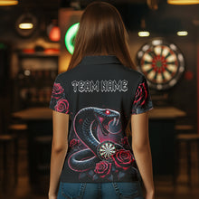 Load image into Gallery viewer, Personalized Rose And Dartboard Custom Cobra Snake Dart Shirt For Women, Dart Jerseys Polo &amp; 1/4 Zip TDM3749