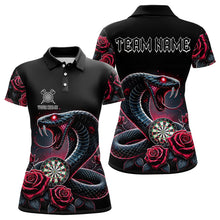 Load image into Gallery viewer, Personalized Rose And Dartboard Custom Cobra Snake Dart Shirt For Women, Dart Jerseys Polo &amp; 1/4 Zip TDM3749