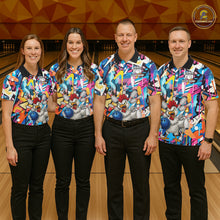 Load image into Gallery viewer, Funny Rooster Colorful Graffiti Style Custom Bowling Shirt For Men, Bowling Jersey Polo &amp; 1/4 Zip TDM6120