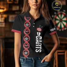 Load image into Gallery viewer, Personalized DNA Darts Shirt For Women Custom Black And Red Funny Darts Jersey Team Polo &amp; 1/4 Zip TDM4617