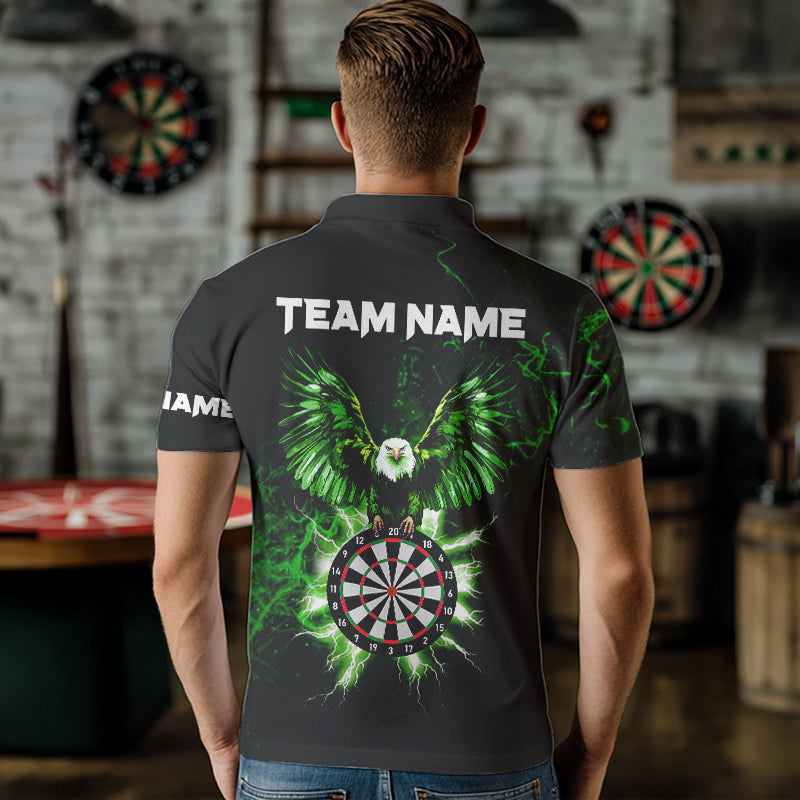 Custom Green Lightning Eagle Dart Shirt For Men, Dart Jersey Pocket Option TDM3763