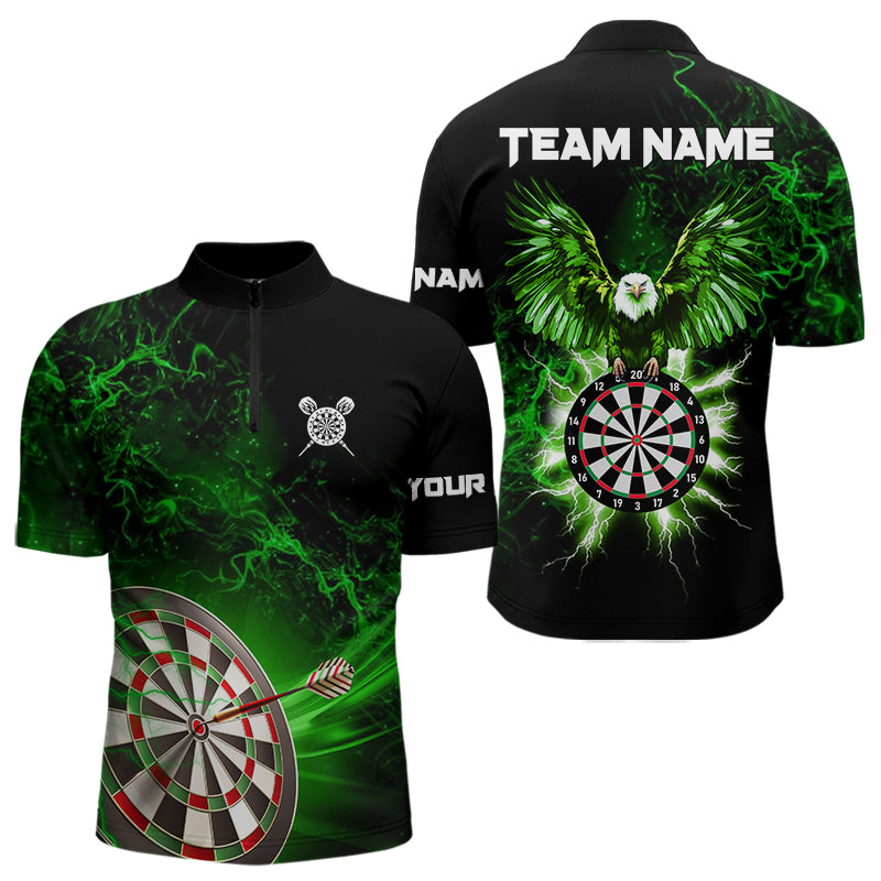 Custom Green Lightning Eagle Dart Shirt For Men, Dart Jersey Pocket Option TDM3763