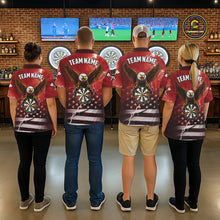 Load image into Gallery viewer, Red Lightning American Flag Eagle Dart Shirt With Pocket Option For Women TDM6553