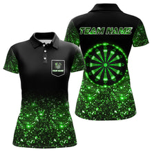 Load image into Gallery viewer, Custom Green Glowing Patrick Day Dart Shirts For Women, Shamrock Dart Jerseys TDM3612