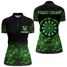 Load image into Gallery viewer, Custom Green Glowing Patrick Day Dart Shirts For Women, Shamrock Dart Jerseys TDM3612