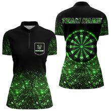 Load image into Gallery viewer, Custom Green Glowing Patrick Day Dart Shirts For Women, Shamrock Dart Jerseys TDM3612