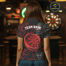 Load image into Gallery viewer, Personalized Wolf Dart Shirts For Women Custom Lights Dartboard Darts Team Jerseys |Red TDM4038
