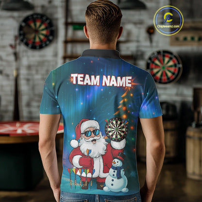 Funny Santa Christmas Darts Shirt For Men Custom Xmas Dart Jerseys, Gifts For Darts Player TDM5272