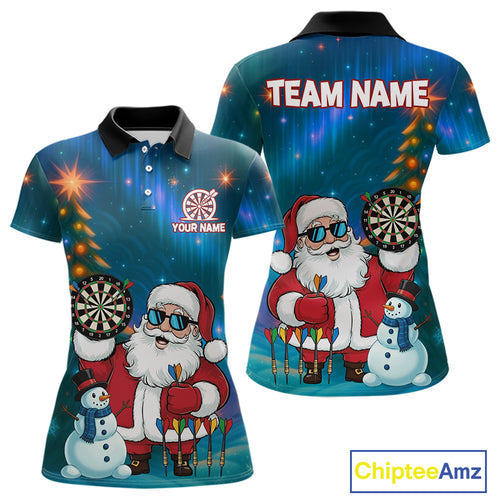 Funny Santa Christmas Darts Shirt For Women Custom Xmas Dart Jerseys, Gifts For Darts Player TDM5272